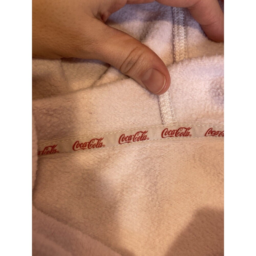 Coca-Cola W Sz XXL Pink Hoodie Oversized Retro Red Stitched Felt Logo Coquette - Picture 10 of 16